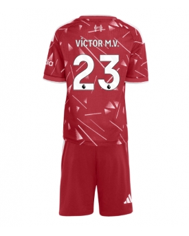 Liverpool Victor Munoz #23 Maglia Gara Casa Repliche 2026-27 Bambino Maniche Corte